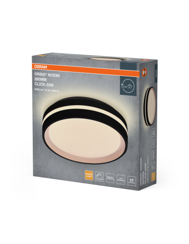 PLAFON ORBIS NOEMI 285MM 16W 830CLICKD BK 