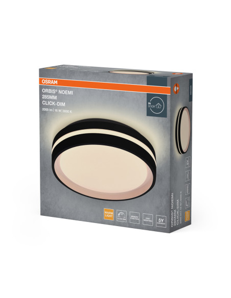 PLAFON ORBIS NOEMI 285MM 16W 830CLICKD BK 