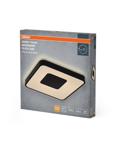 PLAFON ORBIS PIANA 485X485 36W830CLICKD BK 