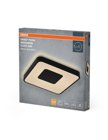 PLAFON ORBIS PIANA 485X485 36W830CLICKD BK 