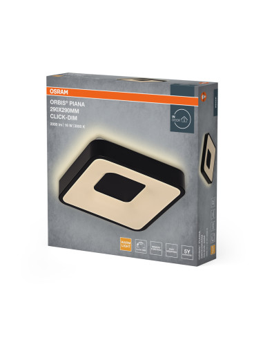PLAFON ORBIS PIANA 290X290 16W830CLICKD BK 