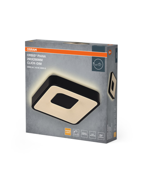 PLAFON ORBIS PIANA 290X290 16W830CLICKD BK 