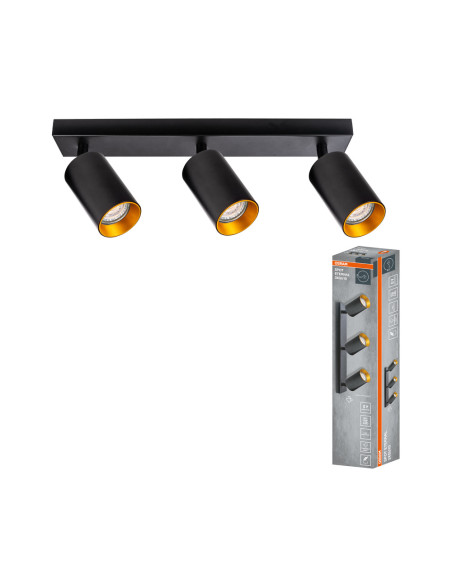 LAMPA NATYNKOWA DECOR SPOT ETERNAL 3XGU10 BK/GD EUE 