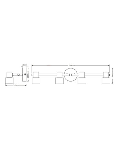 LAMPA NATYNKOWA DECOR SPOT SECTORAL 4XGU10 GD/BKEUE 