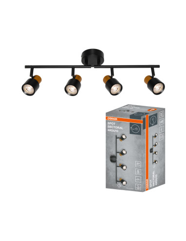 LAMPA NATYNKOWA DECOR SPOT SECTORAL 4XGU10 GD/BKEUE 