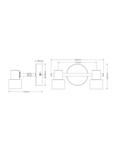 LAMPA NATYNKOWA DECOR SPOT SECTORAL 2XGU10 GD/BKEUE 