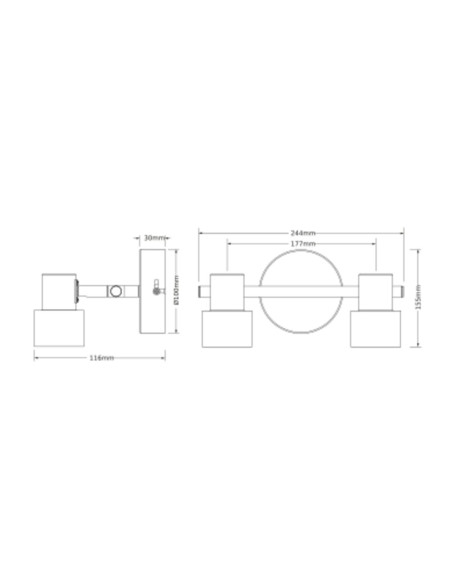 LAMPA NATYNKOWA DECOR SPOT SECTORAL 2XGU10 GD/BKEUE 