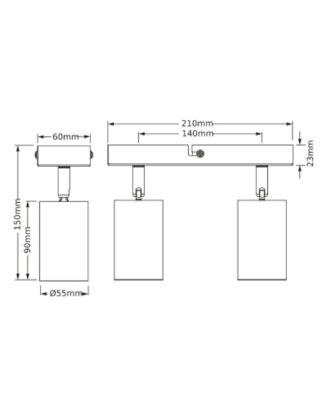 LAMPA NATYNKOWA DECOR SPOT ETERNAL 2XGU10 BK/GD EUE 