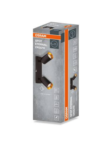 LAMPA NATYNKOWA DECOR SPOT ETERNAL 2XGU10 BK/GD EUE 