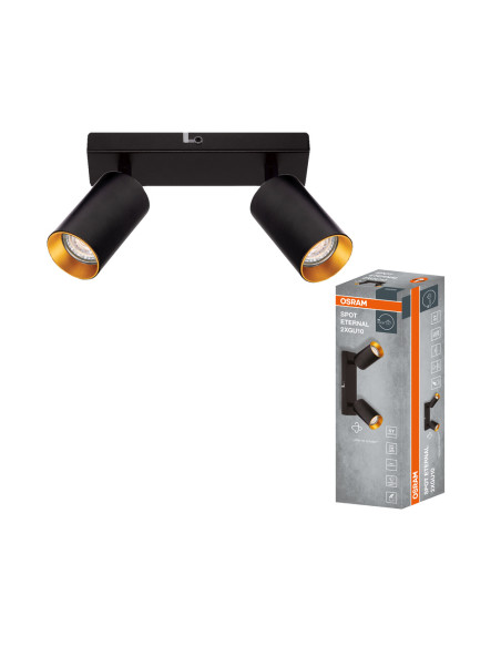 LAMPA NATYNKOWA DECOR SPOT ETERNAL 2XGU10 BK/GD EUE 