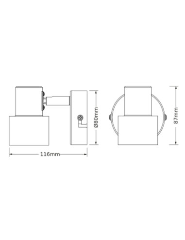 KINKIET DECOR SPOT SECTORAL 1XGU10 GD/BKEUE 