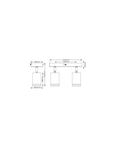LAMPA NATYNKOWA DECOR SPOT PULSE 2XGU10 BK EUE 