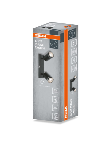LAMPA NATYNKOWA DECOR SPOT PULSE 2XGU10 BK EUE 