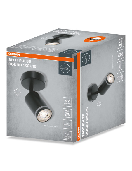 KINKIET DECOR SPOT PULSE 1XGU10 RD BK EUE 