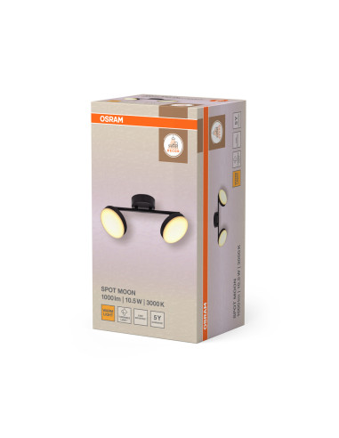 LAMPA NATYNKOWA DECOR SPOT MOON 2SPOT 10.5W 830 BK 