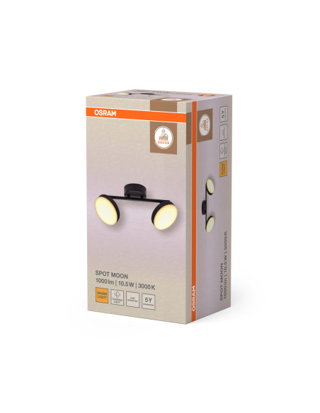 LAMPA NATYNKOWA DECOR SPOT MOON 2SPOT 10.5W 830 BK 
