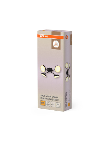 LAMPA NATYNKOWA DECOR SPOT MOON 4SP CROSS 21W 830BK 