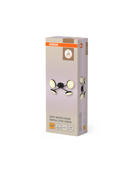 LAMPA NATYNKOWA DECOR SPOT MOON 4SP CROSS 21W 830BK 