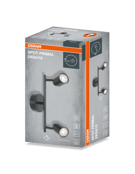 LAMPA NATYNKOWA DECOR SPOT PRIMAL 2XGU10 BK EUE 