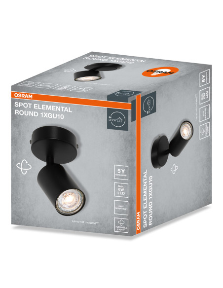 KINKIET DECOR SPOT ELEMENTAL 1XGU10 RDBKEUE 