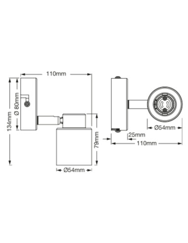 KINKIET DECOR SPOT PRIMAL 1XGU10 RD BK EUE 