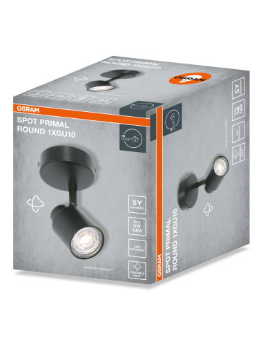 KINKIET DECOR SPOT PRIMAL 1XGU10 RD BK EUE 
