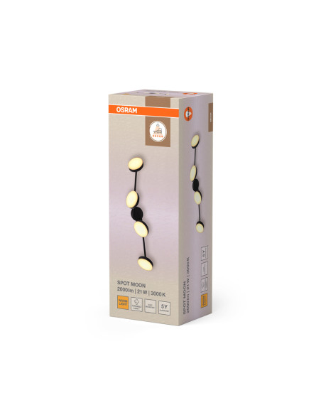 LAMPA NATYNKOWA DECOR SPOT MOON 4SPOT 21W 830 BK 