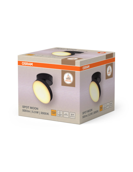 LAMPA NATYNKOWA DECOR SPOT MOON 1SPOT W 5.8W 830 BK 