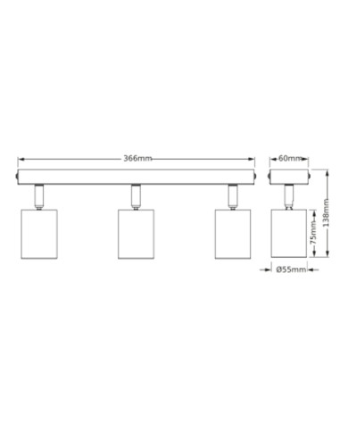 LAMPA NATYNKOWA DECOR SPOT ELEMENTAL 3XGU10 WT EUE 
