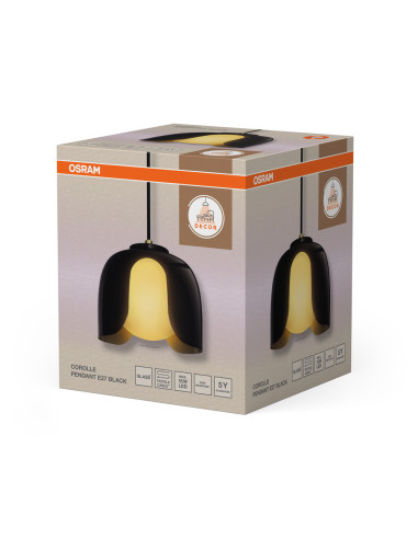 LAMPA WISZĄCA DECOR COROLLE PENDANT E27 BK 