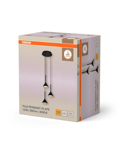 LAMPA WISZĄCA DECOR FUJI 3XPENDANT PL 13W 930 BK 