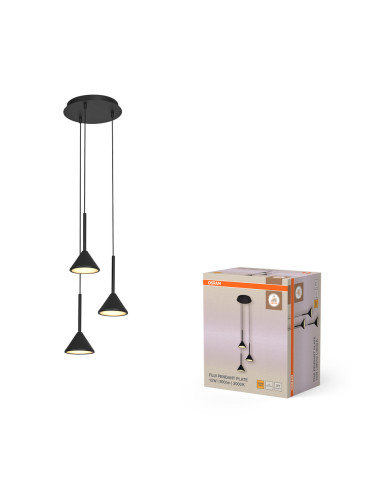 LAMPA WISZĄCA DECOR FUJI 3XPENDANT PL 13W 930 BK 