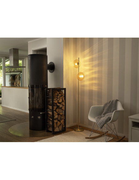 LAMPA PODŁOGOWA DECOR GOLD GLASS FLOOR 2XE14 