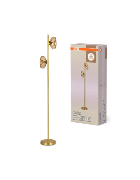 LAMPA PODŁOGOWA DECOR GOLD GLASS FLOOR 2XE14 