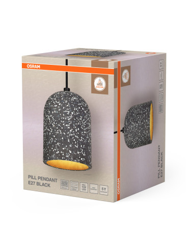 LAMPA WISZĄCA DECOR PILL PENDANT 1XE27 BK 