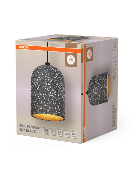 LAMPA WISZĄCA DECOR PILL PENDANT 1XE27 BK 