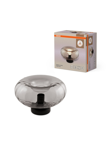 LAMPA STOŁOWA/BIURKOWA DECOR SMOKE GLASS TABLE E27  