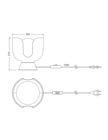 LAMPA STOŁOWA DECOR COROLLE TABLE CHALICE E14 BK 