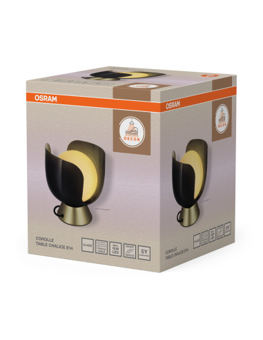 LAMPA STOŁOWA DECOR COROLLE TABLE CHALICE E14 BK 
