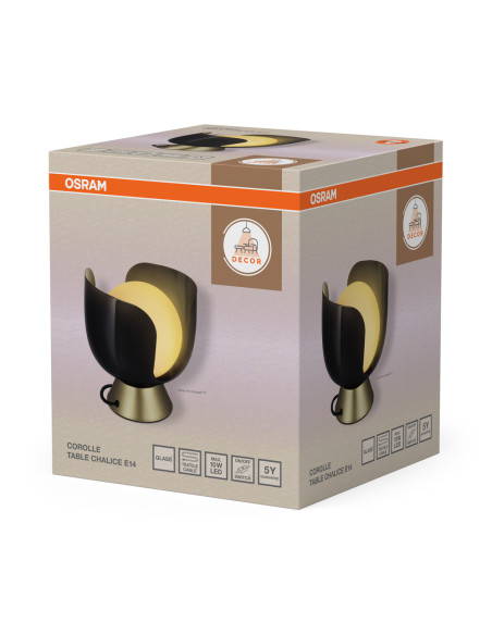 LAMPA STOŁOWA DECOR COROLLE TABLE CHALICE E14 BK 