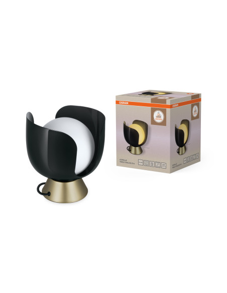 LAMPA STOŁOWA DECOR COROLLE TABLE CHALICE E14 BK 