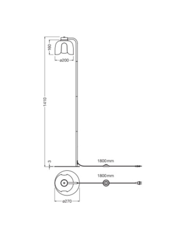 LAMPA PODŁOGOWA DECOR COROLLE FLOOR E27 BK 