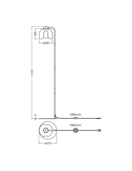 LAMPA PODŁOGOWA DECOR COROLLE FLOOR E27 BK 