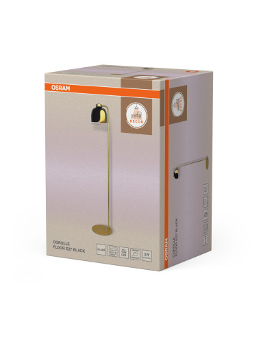 LAMPA PODŁOGOWA DECOR COROLLE FLOOR E27 BK 