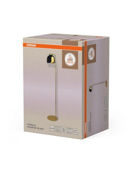 LAMPA PODŁOGOWA DECOR COROLLE FLOOR E27 BK 