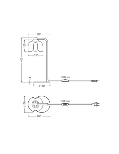 LAMPA STOŁOWA DECOR COROLLE TABLE G9 BK 