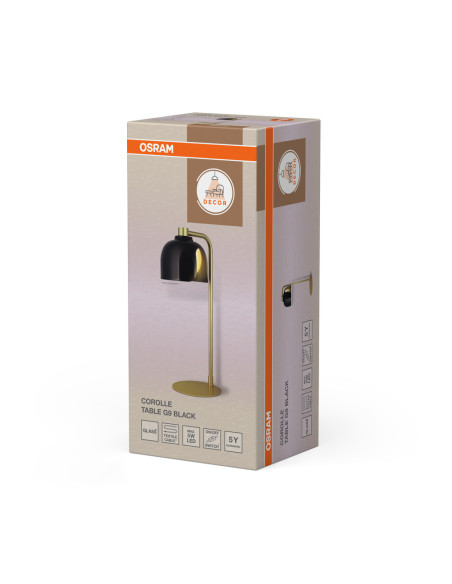 LAMPA STOŁOWA DECOR COROLLE TABLE G9 BK 