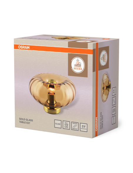 LAMPA STOŁOWA/BIURKOWA DECOR GOLD GLASS TABLE E27  