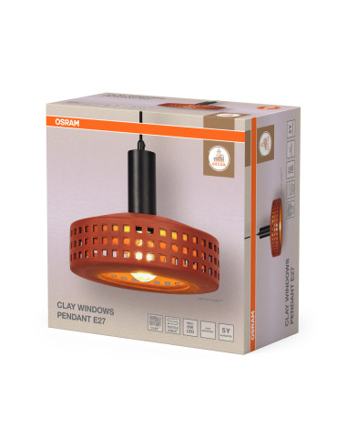 LAMPA WISZĄCA DECOR CLAY WINDOWS PENDANT 1XE27 