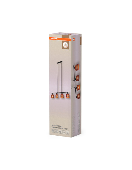 LAMPA WISZĄCA DECOR CLAY WINDOWS PEND LN 4XE27 